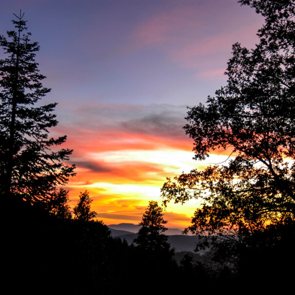 Sunset in all its glory overlooking the Hemet valley below Idyll
